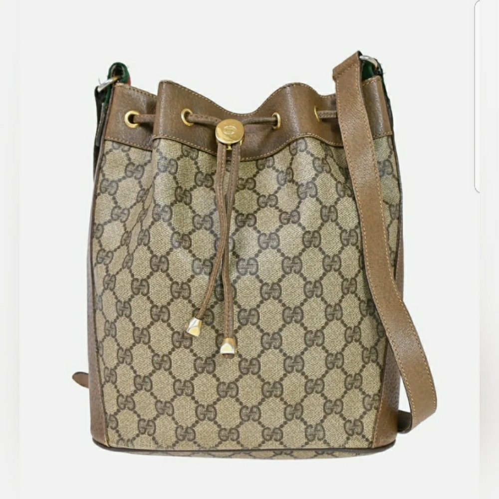 Gucci Gg Pattern Sherry Drawstring Shoulder Bag - image 1